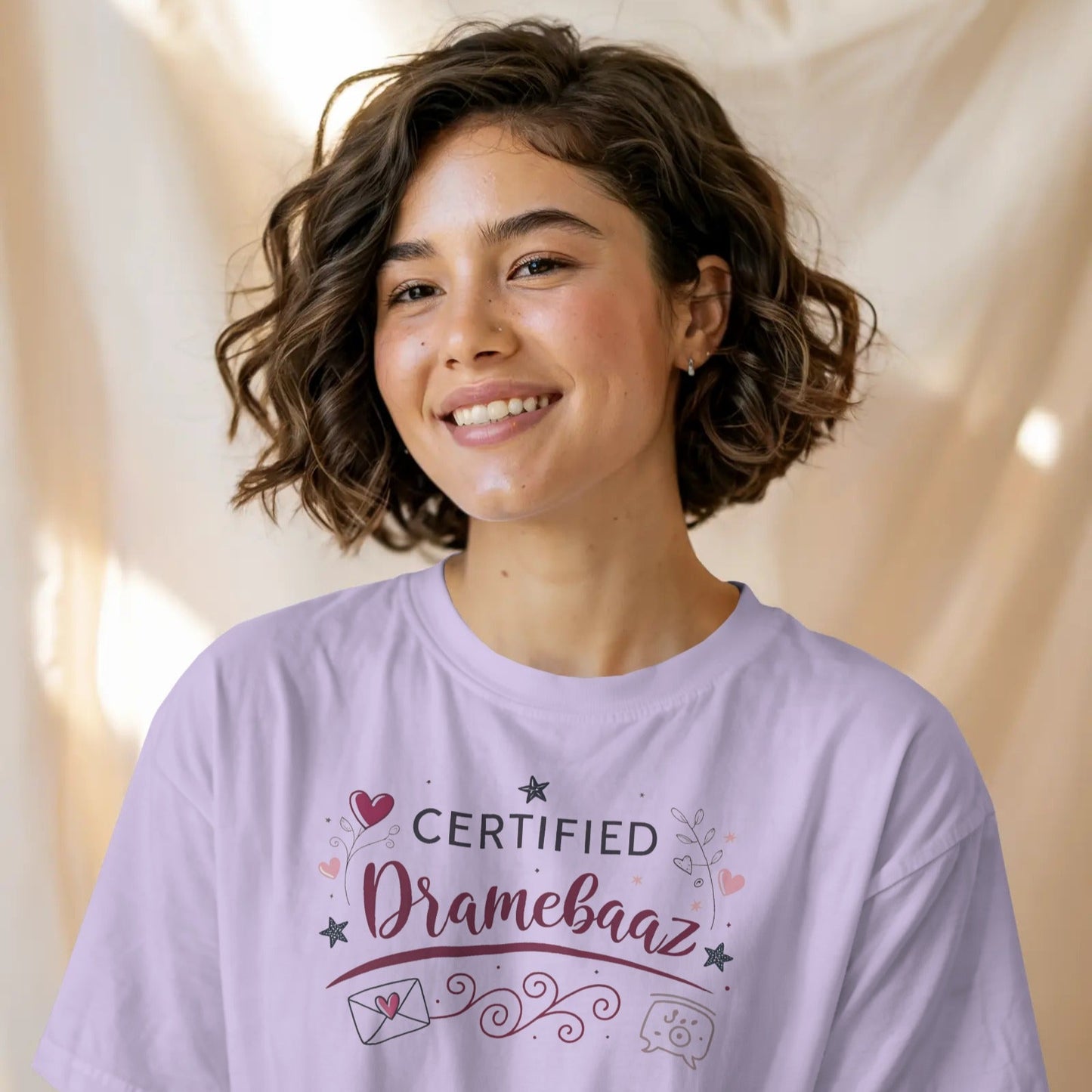 Certified Dramebaaz – Pastel Colour Tee for the Ultimate Drama Queen