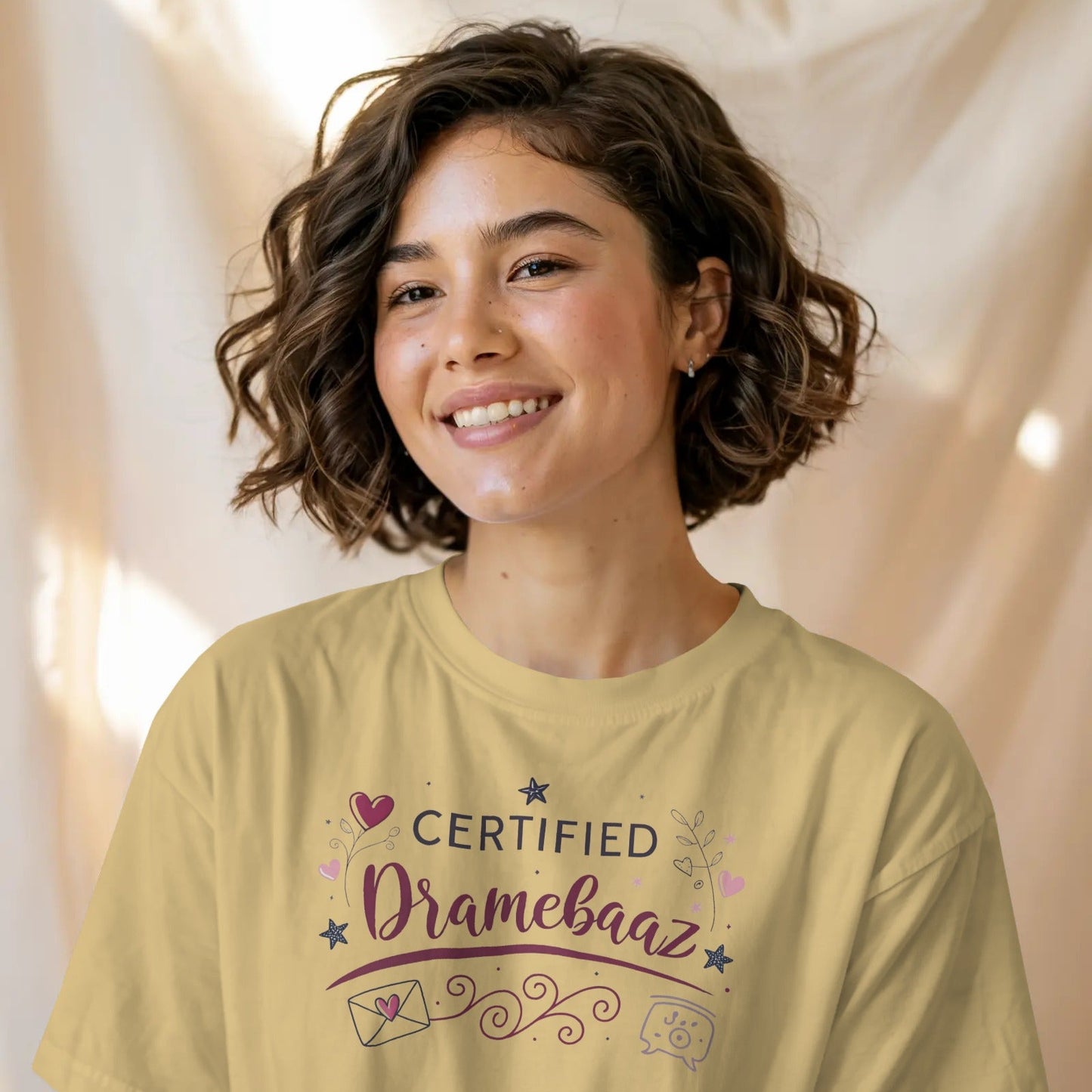 Certified Dramebaaz – Pastel Colour Tee for the Ultimate Drama Queen