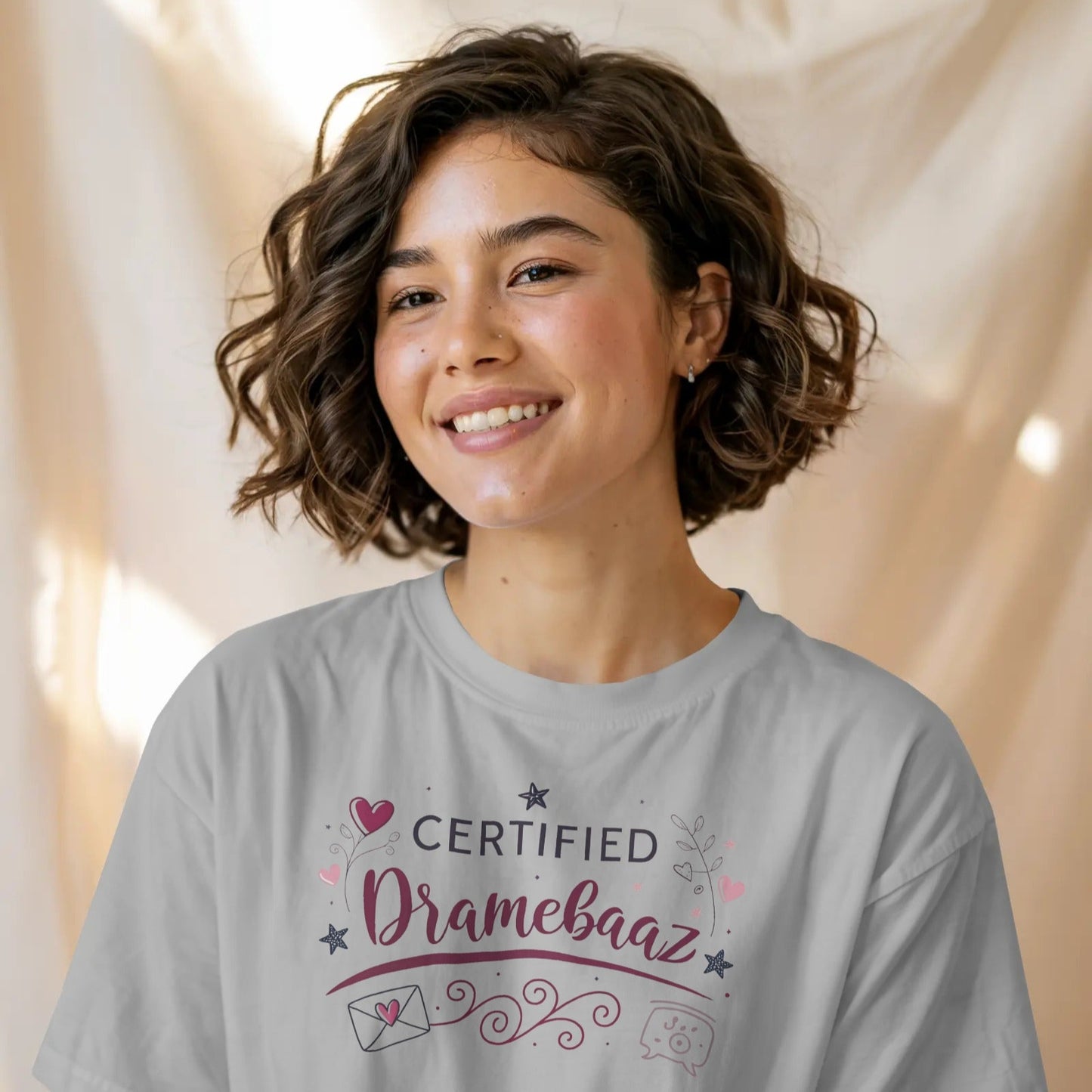 Certified Dramebaaz – Pastel Colour Tee for the Ultimate Drama Queen