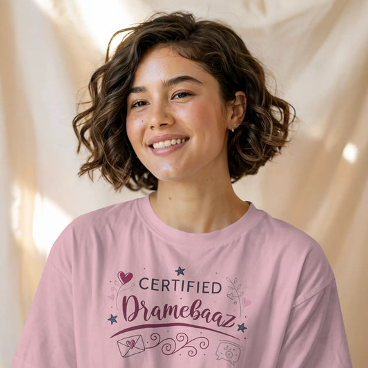 Certified Dramebaaz – Pastel Colour Tee for the Ultimate Drama Queen